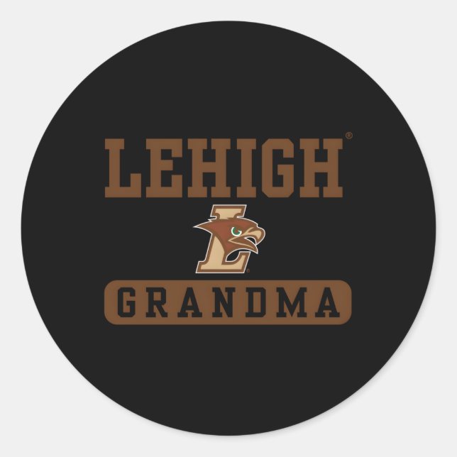 Pegatina Redonda Lehigh Mountain Hawks Grandma (Anverso)