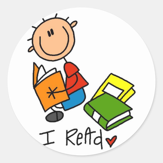 Pegatina Redonda Leí camisetas y regalos (Anverso)