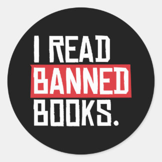 Pegatina Redonda Leí Libros Prohibidos