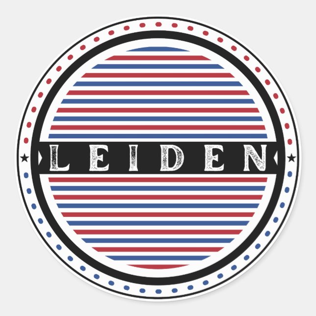 Pegatina Redonda Leiden City Pride Emblem – Dutch Identity (Anverso)