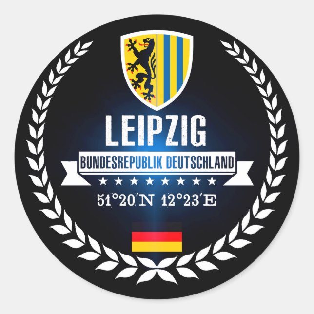 Pegatina Redonda Leipzig (Anverso)