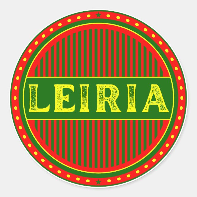 Pegatina Redonda Leiria City Pride Emblem – Portuguese Identity (Anverso)