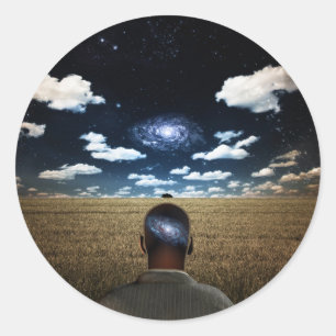 Pegatina Redonda Lejos