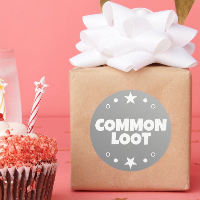 Pegatina Redonda Lema de texto gris para deportistas comunes (Fiesta)