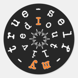 Pegatina Redonda Lema existencial: Sobreviví a mi verdadero yo