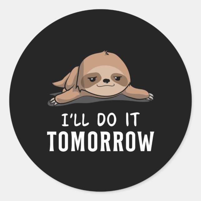 Pegatina Redonda Lemas perezosas, idea divertida de regalo para los (Anverso)