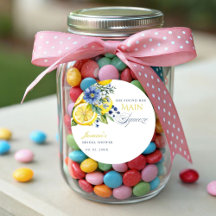 Lemon Blue Floral Citrus Bridal Shower