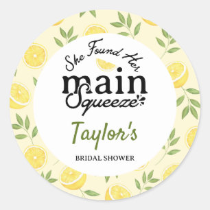 Pegatina Redonda Lemon Bridal Shower