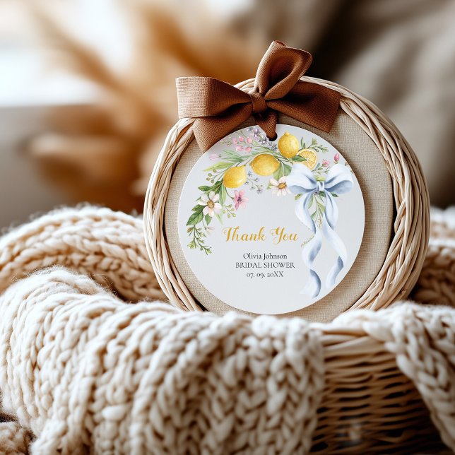 Pegatina Redonda Lemon Bridal Shower Favor Sticker | Main Squeeze  (Subido por el creador)