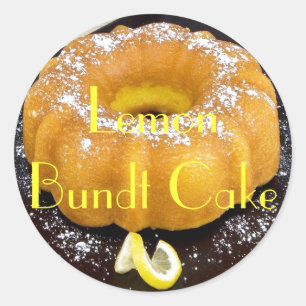 Pegatina Redonda Lemon-Bundt-Cake