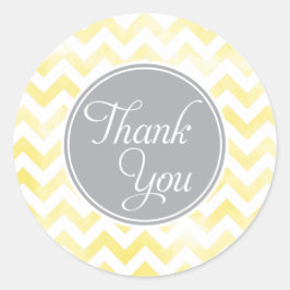 Pegatina Redonda Lemon Chevron Gracias Pegatinas, ronda