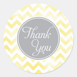 Pegatina Redonda Lemon Chevron Gracias Pegatinas, ronda