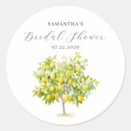 Pegatina Redonda Lemon Citrus Acuarela Despedida de Soltera