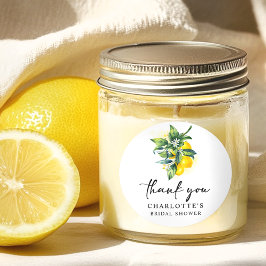 Pegatina Redonda Lemon Citrus Bridal