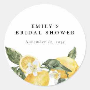 Pegatina Redonda Lemon Citrus Main Squeeze Bridal Shower