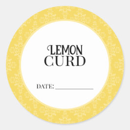 Pegatina Redonda Lemon Curd Canning Lid Labels