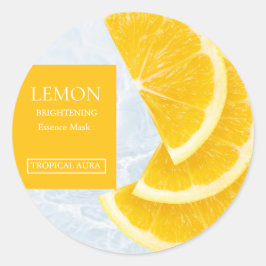 Pegatina Redonda Lemon Facial Mask Label