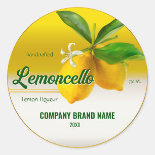 Pegatina Redonda Lemon Fruit Lemoncello