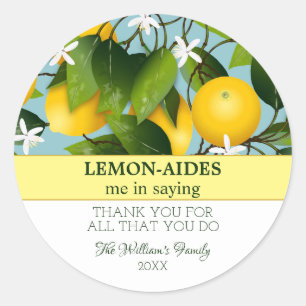 Pegatina Redonda Lemon Funny Gracias