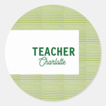 Lemon green white stripes teacher professor name c