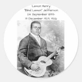 Pegatina Redonda Lemon Henry Blind Lemon jefferson 1926