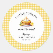 Lemon Little Cutie Pie Gingham Baby Shower