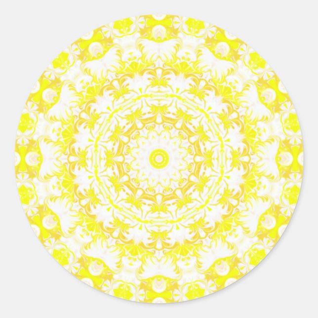 Pegatina Redonda Lemon Meringue Kaleidoscope (Anverso)