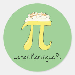 Pegatina Redonda Lemon Meringue Pi Cute Math Pi Day Pegatinas
