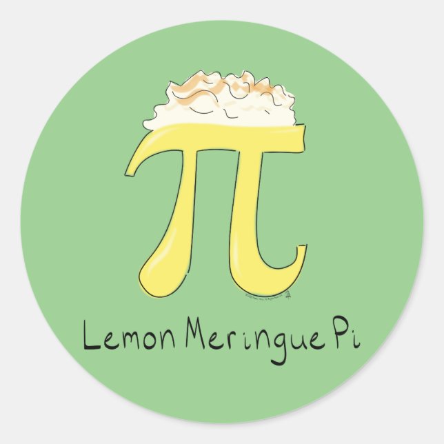Pegatina Redonda Lemon Meringue Pi Cute Math Pi Day Pegatinas (Anverso)