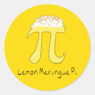 Pegatina Redonda Lemon Meringue Pi Cute Math Pi Day Pegatinas