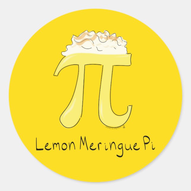 Pegatina Redonda Lemon Meringue Pi Cute Math Pi Day Pegatinas (Anverso)