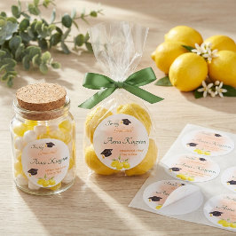 Pegatina Redonda Lemon Personalizados Recién Graduados