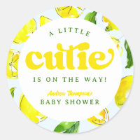 Lemon Retro Little Cutie Yellow Baby Shower