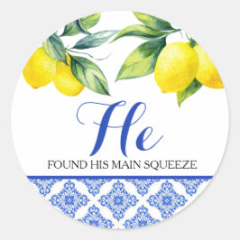 Pegatina Redonda Lemon Shower