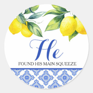 Pegatina Redonda Lemon Shower