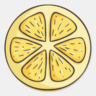 Pegatina Redonda Lemon Slice