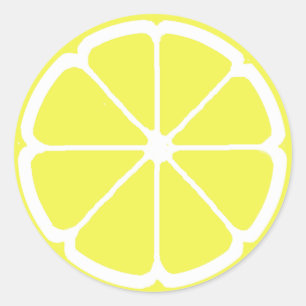 Pegatina Redonda LEMON SLICE de SHARON SHARPE