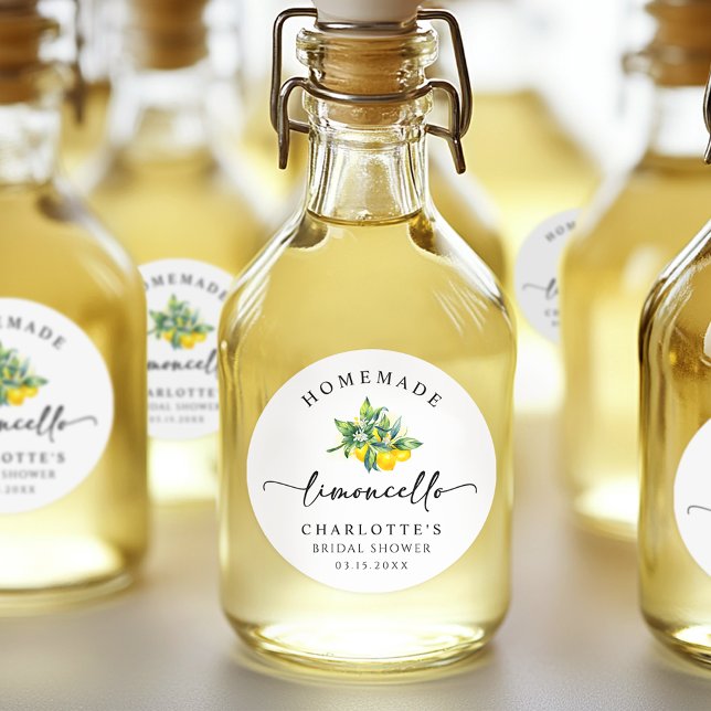 Pegatina Redonda Lemon Watercolor Limoncello (Subido por el creador)