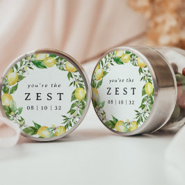Pegatina Redonda Lemon Wreath eres el Zest Bridal Shower Favor