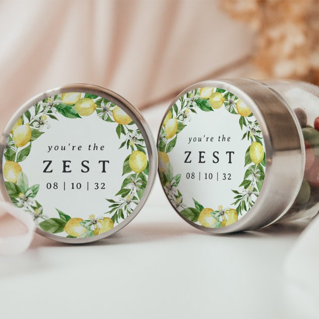 Pegatina Redonda Lemon Wreath eres el Zest Bridal Shower Favor (Subido por el creador)