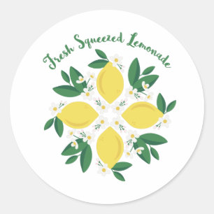 Pegatina Redonda Lemonada fresca en cola