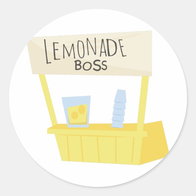 Pegatina Redonda Lemonade Boss (Anverso)