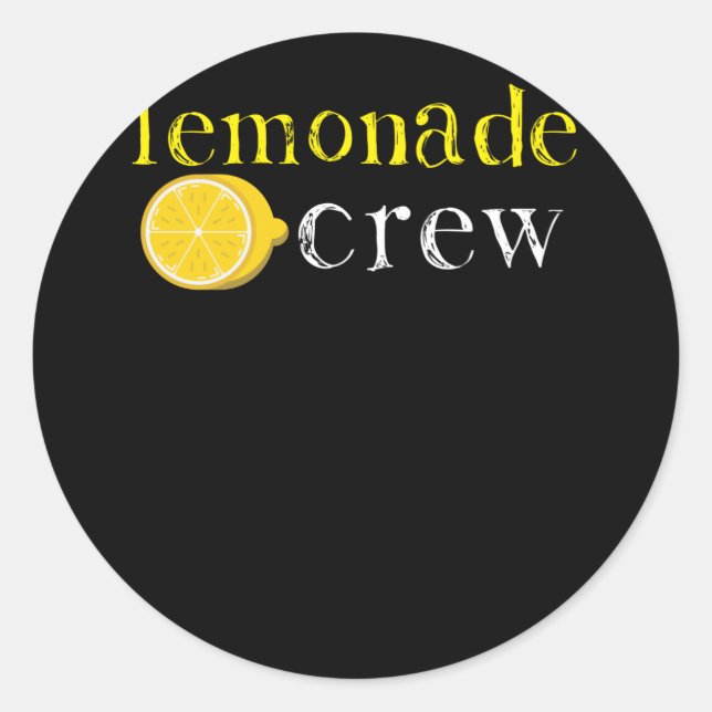 Pegatina Redonda Lemonade Crew Cute Lemonade Stand Workers (Anverso)