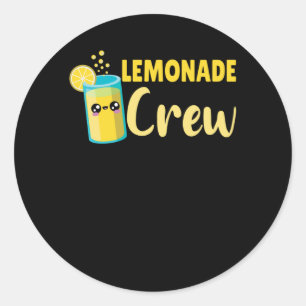 Pegatina Redonda Lemonade Crew Kawaii Summer Fruit Lemon