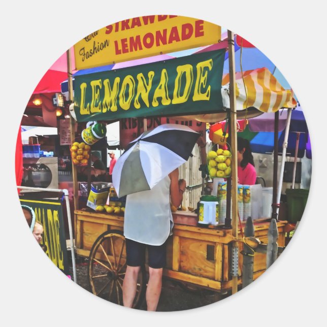 Pegatina Redonda Lemonade For Sale (Anverso)