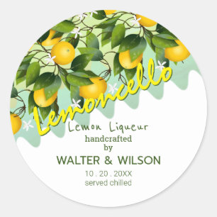 Pegatina Redonda Lemoncello Lemon Fruit