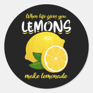 Pegatina Redonda Lemones divertidos dicen hacer Lemonade