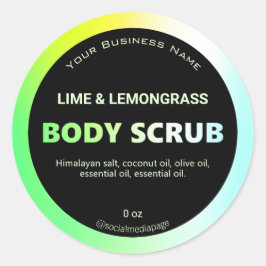 Pegatina Redonda Lemongrass Body Scrub Labs