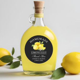 Pegatina Redonda Lemons Boda gracias a Limoncello Black