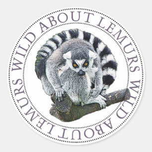 Pegatina Redonda Lemur